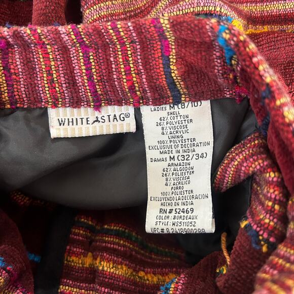 VINTAGE White Stag Tapestry Jacket Brown Red Yellow Blue Size Medium 8 / 10 - Picture 10 of 11